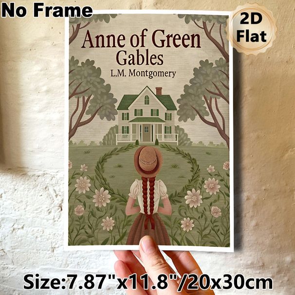 Anne Of Green Gables Painting Poster, Vintage Pastoral Style Poster, Nostalgic Literary-inspired Design Featuring Girl Facing Countryside House With_maomaolike.com