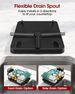 Sakugi Dish Drying Rack - Stainless Steel Dish Rack With Drainboard For Kitchen Counter And Sink, 15.6" D X 12" W X 5" H, Black_maomaolike.com