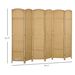 Folding Room Divider Screen 6 Panel 5.6 ' Tall Privacy Screen Freestanding Room Partition For Home Office, Nature Wood_maomaolike.com