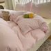 Wholesale INS Korean Cream Plaid Pure Four-Piece Full Princess Style Lace Trim Washed Cotton 4-Piece Set_maomaolike.com