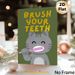 Cat Brushing Teeth Themed Painting Poster, Cute Cartoon Style Poster, Gentle Daily Dental Care Reminder, Ideal For Bathroom_maomaolike.com