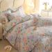 2026 Spring New Pure Cotton Printed Duvet Cover Bed Skirt Four-Piece Four Seasons Pastoral Style Bedding Set Suitable For_maomaolike.com