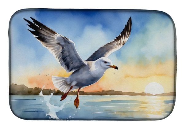 Gull Flying Low Dish Drying Mat Absorbent Dish Drying Mat Pad For Kitchen Counter Dish Drainer Mat For Countertop, 14 X 21", Multicolor_maomaolike.com