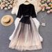 Women's Clothing new mesh dress female design sense splicing slim waist medium length first love fairy dress_maomaolike.com