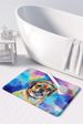 Pug Hippie Dawg Memory Foam Kitchen Mat Machine Washable Anti-Fatigue Mat Cushion Comfort Bath Mat Or Kitchen Rug_maomaolike.com