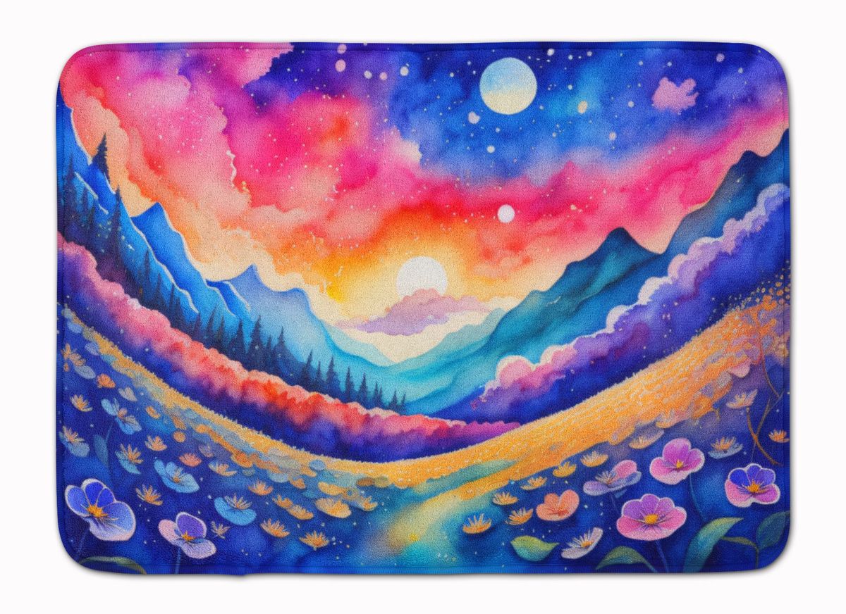 Periwinkles In Color Memory Foam Kitchen Mat Machine Washable Anti-Fatigue Mat Cushion Comfort Bath Mat Or Kitchen Rug_maomaolike.com