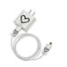 Transparent Black Heart Compatible With 18W/20W Charger Protective Case Bite Data Cable Protector TPU Soft_maomaolike.com