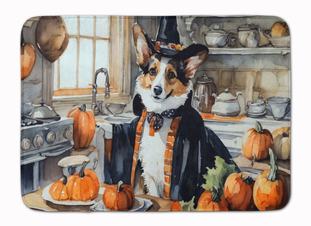 Corgi Fall Kitchen Pumpkins Memory Foam Kitchen Mat Machine Washable Anti-Fatigue Mat Cushion Comfort Bath Mat Or Kitchen Rug_maomaolike.com