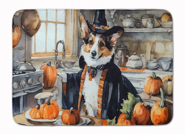 Corgi Fall Kitchen Pumpkins Memory Foam Kitchen Mat Machine Washable Anti-Fatigue Mat Cushion Comfort Bath Mat Or Kitchen Rug_maomaolike.com