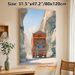 Decorated Truck Mountain Gorge Painting Poster, Vibrant Artistic Style Poster, Colorfully Adorned Truck Navigating Narrow Rocky Gorge With Snow-capped_maomaolike.com