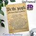 We The People US Constitution Preamble Painting Poster, Vintage Aged Parchment-style Poster, Classic Historical Patriotic Text Decor, Suitable For_maomaolike.com
