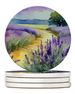 Lavender In Watercolor Large Sandstone Coasters Pack Of 4 Absorbent Round Coasters Decor Gifts For Men Or Women, 4 In, Multicolor_maomaolike.com