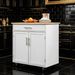 Kitchen Island Cart, Rolling Island Table With Solid Wood Top, Trolley Cart With Drawer_maomaolike.com