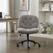 Cross Legged Chair With Flip-up Armrests, Cross Legged Office Chairs With Wheels, Comfy Swivel Chairs With Wide Seat For Women, Adjustable Makeup Vanity Chair For Apartment, Home, Office, Grey_maomaolike.com