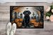 Black Labrador Retriever Spooky Halloween Doormat Front Door Mat Indoor Outdoor Rugs For Entryway, Non Slip Washable Low Pile, 24H X 36W_maomaolike.com