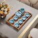 Japanese Style Bamboo Wooden Afternoon Tea Snack Water Cup Storage Household Bread Fruit Solid Wood Tray_maomaolike.com