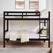 Full Over Full Bunk Bed With Thick Posts,Wooden Bunk Bed With High Guardrail And Ladder For Kids, Teens, Dorm Rooms, And Guest Rooms,No Box Spring Needed, Espresso_maomaolike.com