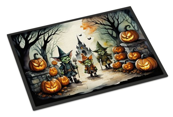 Goblins Spooky Halloween Doormat Front Door Mat Indoor Outdoor Rugs For Entryway, Non Slip Washable Low Pile, 24H X 36W_maomaolike.com