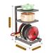 Under sink pot storage rack cabinet countertop layered preparation pot cover rack adjustable home multi layer kitchen pot rack_maomaolike.com