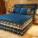 European Style Crystal Velvet Thickened Skirt Single Piece Quilted Warm Coral Fleece Mattress Non-Slip Bed Cover Bedspread Winter_maomaolike.com