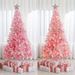 6 FT/7FT Artificial Christmas Tree (NOT Pre-Strung) With 300 LED Warm White String Lights, Spruce Hinged Tree, 8 Lighting Modes, Xmas Pine Tree With Metal Legs, 850 Branch Tips, Pink_maomaolike.com