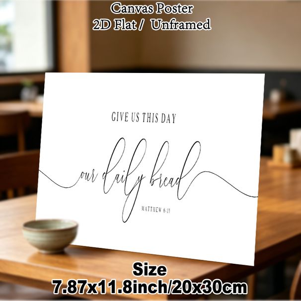 Bible Verse Painting Poster, Minimalist Elegant Black & White Calligraphy Scripture Poster, Calming Religious Quote Decor Suitable For Home, Dining_maomaolike.com