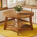 Round Coffee Table, 2-Tier Solid Wood Center Cocktail Accent Table_maomaolike.com