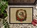 Saluki Christmas Flowers Doormat Front Door Mat Indoor Outdoor Rugs For Entryway, Non Slip Washable Low Pile, 24H X 36W_maomaolike.com