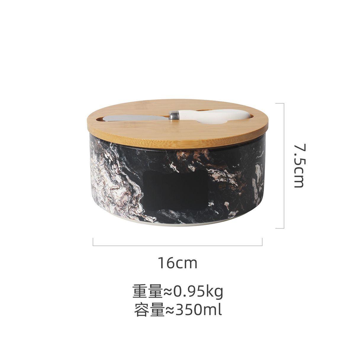 Ceramic Kitchen Yellow Butter Cream Box Cheese Sealed Jar Round With Wooden Lid Creative Flower Paper European And American_maomaolike.com