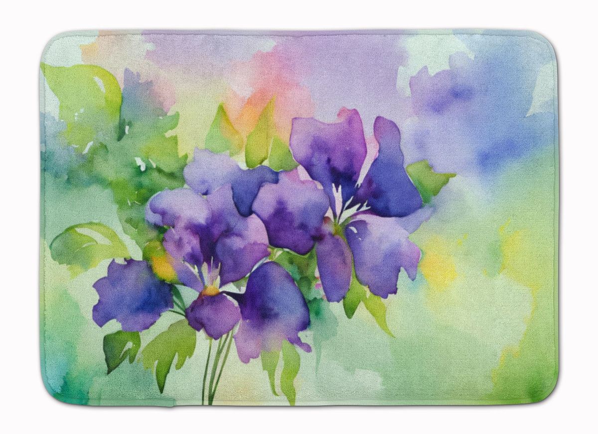 New Jersey Violet In Watercolor Memory Foam Kitchen Mat Machine Washable Anti-Fatigue Mat Cushion Comfort Bath Mat Or Kitchen Rug_maomaolike.com