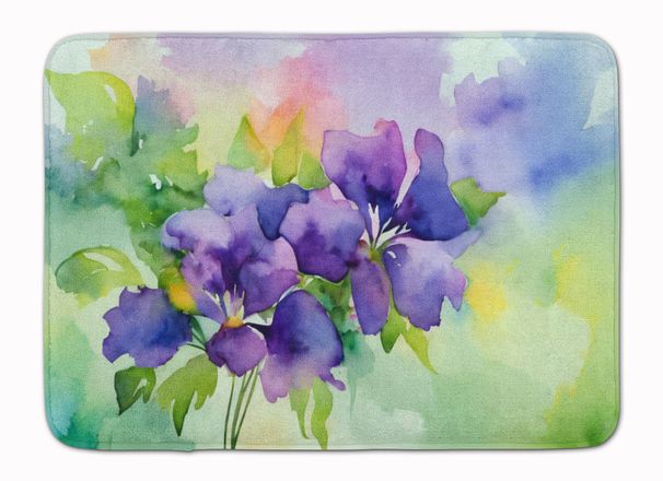 New Jersey Violet In Watercolor Memory Foam Kitchen Mat Machine Washable Anti-Fatigue Mat Cushion Comfort Bath Mat Or Kitchen Rug_maomaolike.com