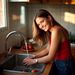 Modern Kitchen Sink With A Foldable Splash Guard Featuring A 7° Inclined Design For Drainage. The Mat Has A Water‑repellent Texture On The Surface, Wi_maomaolike.com