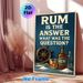 Rum Themed Painting Poster, Vintage Nautical Style Retro Rum Bottle & Humorous Quote Poster, Witty Decorative Accent For Home Bar, Dining Space_maomaolike.com