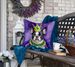 Boston Terrier King Of Mardi Gras Throw Pillow Machine Washable, Indoor Outdoor Decorative Pillow For Couch, Bed Or Patio, 18Hx18W_maomaolike.com