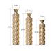 Metal Decorative Vase High Distress Metal Center Vase With 3D Triangle Pattern, Set Of 3 Vases For Home Decoration 33.5 ", 29.5 ", 25.2 "high, Gold_maomaolike.com