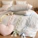 Dopamine Color Princess Style Australian Cotton Four-Piece Set Colorful Ruched Lace Bow Quilt Cover Four Seasons Skin-Friendly Bed_maomaolike.com