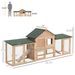 83 Wooden Rabbit Hutch Large Bunny House Double Run Removable Tray Waterproof Roof Outdoor Natural_maomaolike.com