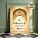 Waheguru Blessing Theme Painting Poster, Elegant Gold-toned Traditional Arch & Dome Art Poster, Warm Home Blessing Decor Suitable For Entryway, Living_maomaolike.com