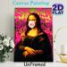 Mona Lisa Themed Painting Poster, Whimsical Graffiti-style Altered Classic Poster, Playful Reimagined Artwork With Bubble Gum & Peace Sign, Ideal For_maomaolike.com