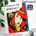 Pop Art Confused Lady Painting Poster, Bold Retro Comic Style Poster, Eye-catching Stylized Lady With "Where In The World Am I?" Thought Bubble, Ideal_maomaolike.com