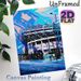 Stadium Themed Painting Poster, Vibrant Pop Art Style Stadium Exterior Poster, Stylized Colorful Sports Venue Decor Ideal For Sports Room, Living Room_maomaolike.com