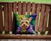 Silky Terrier King Of Mardi Gras Throw Pillow Machine Washable, Indoor Outdoor Decorative Pillow For Couch, Bed Or Patio, 14Hx14W_maomaolike.com