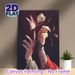 Red String & Butterfly Themed Painting Poster, Mysterious Fantasy Style Poster, Elegant Poetic Design Ideal For Bedroom And Living Room Wall Decor_maomaolike.com