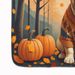 Fawn French Bulldog Fall Memory Foam Kitchen Mat Machine Washable Anti-Fatigue Mat Cushion Comfort Bath Mat Or Kitchen Rug_maomaolike.com