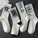 Unisex White Stockings For Men Student Sports Socks For Men Instagram Fashion All-match Mid-tube Basketball Socks For Men_maomaolike.com