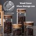 Glass Storage Jar With Wooden Lid, Airtight Kitchen Spice Dry Food Container Bottle_maomaolike.com