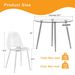 Table And Chair Set.39.7-inch Diameter Circular Dining Table: Transparent Glass Paired With Silver Table Legs,with 6 Transparent Dining Chairs: A Stylish Combination That Showcases Elegant Style._maomaolike.com