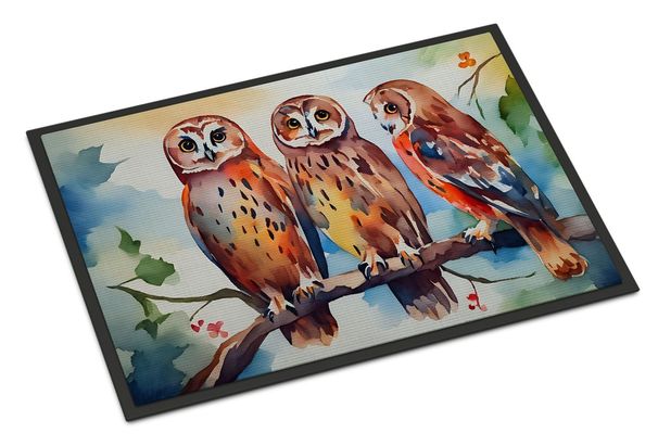 Owls Doormat Front Door Mat Indoor Outdoor Rugs For Entryway, Non Slip Washable Low Pile, 24H X 36W_maomaolike.com