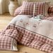 Wholesale INS Korean Pure Embroidered Double Layer Crepe Four-Piece All Cotton Lazy Style Color Block 4-Piece Set_maomaolike.com