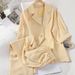 Women's suits fashion spring and summer loose suit collar three-quarter sleeves jacket nine-point wide-leg pants suspenders three-piece suit_maomaolike.com